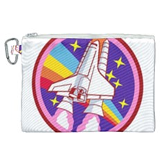 Badge Patch Pink Rainbow Rocket Canvas Cosmetic Bag (xl) by Sarkoni