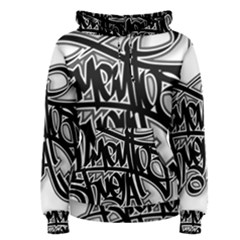 Hip Hop Music Drawing Art Graffiti Women s Pullover Hoodie by Sarkoni