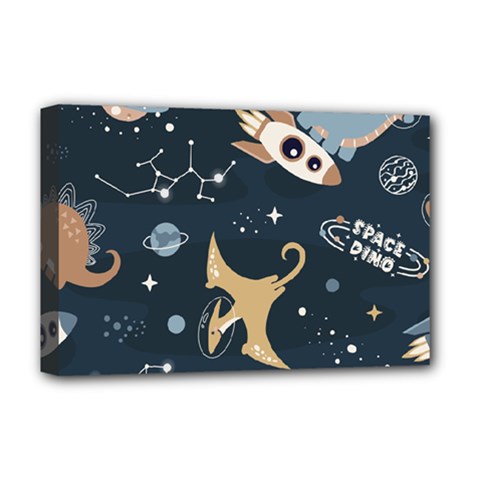 Space Theme Art Pattern Design Wallpaper Deluxe Canvas 18  X 12  (stretched) by Proyonanggan