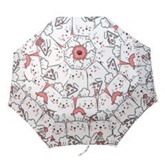 Cute Cat Chef Cooking Seamless Pattern Cartoon Folding Umbrellas by Bedest