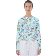 Drinks Cocktails Doodle Coffee Women s Slouchy Sweat by Apen