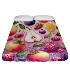 Fruits Apple Strawberry Raspberry Fitted Sheet (california King Size) by Ravend