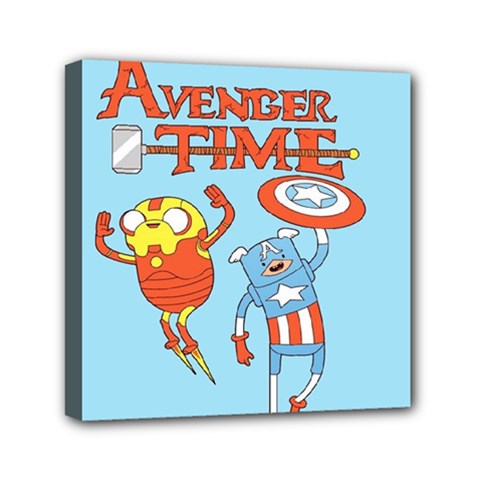 Adventure Time Avengers Age Of Ultron Mini Canvas 6  X 6  (stretched) by Sarkoni