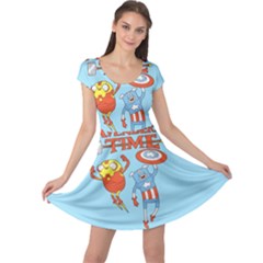 Adventure Time Avengers Age Of Ultron Cap Sleeve Dress by Sarkoni