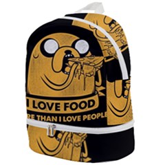 Adventure Time Jake  I Love Food Zip Bottom Backpack by Sarkoni