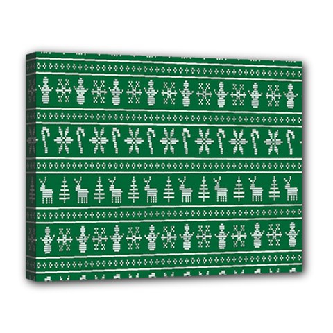 Wallpaper Ugly Sweater Backgrounds Christmas Canvas 14  X 11  (stretched) by artworkshop