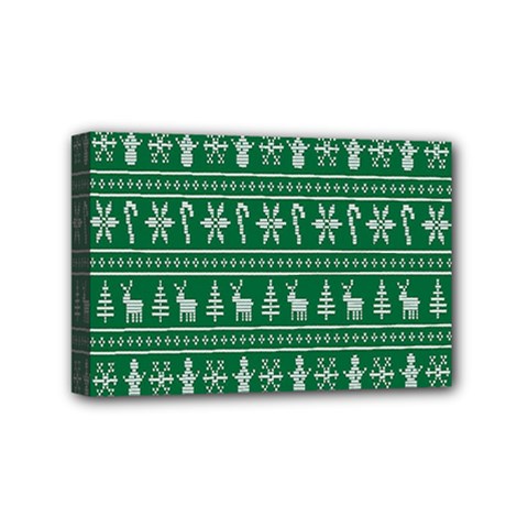 Wallpaper Ugly Sweater Backgrounds Christmas Mini Canvas 6  X 4  (stretched) by artworkshop