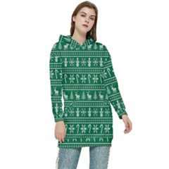Wallpaper Ugly Sweater Backgrounds Christmas Women s Long Oversized Pullover Hoodie by artworkshop
