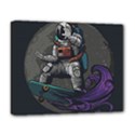 Illustration Astronaut Cosmonaut Paying Skateboard Sport Space With Astronaut Suit Deluxe Canvas 20  x 16  (Stretched) View1