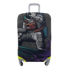 Illustration Astronaut Cosmonaut Paying Skateboard Sport Space With Astronaut Suit Luggage Cover (small) by Ndabl3x