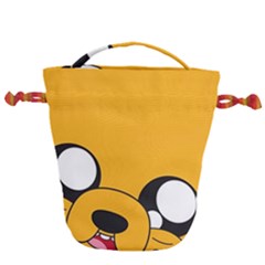 Adventure Time Cartoon Face Funny Happy Toon Drawstring Bucket Bag by Bedest
