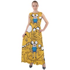 Adventure Time Finn Jake Cartoon Chiffon Mesh Boho Maxi Dress by Bedest