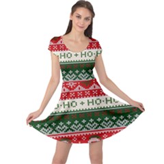 Ugly Sweater Merry Christmas  Cap Sleeve Dress by artworkshop