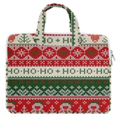 Ugly Sweater Merry Christmas  Macbook Pro 16  Double Pocket Laptop Bag  by artworkshop