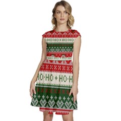 Ugly Sweater Merry Christmas  Cap Sleeve High Waist Dress by artworkshop