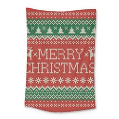 Merry Christmas  Pattern Small Tapestry by artworkshop