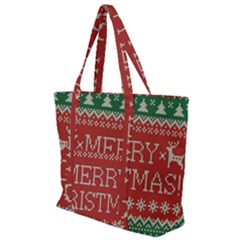 Merry Christmas  Pattern Zip Up Canvas Bag by artworkshop