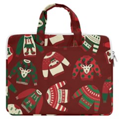 Ugly Sweater Wrapping Paper Macbook Pro 16  Double Pocket Laptop Bag  by artworkshop