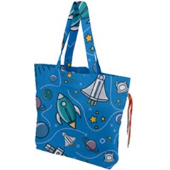 About Space Seamless Pattern Drawstring Tote Bag by Hannah976