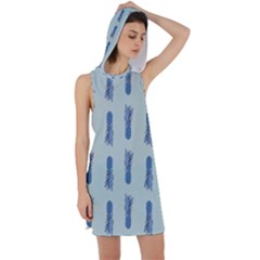 Blue King Pineapple  Racer Back Hoodie Dress by ConteMonfrey