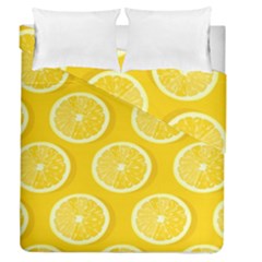 Lemon Fruits Slice Seamless Pattern Duvet Cover Double Side (queen Size) by Ravend