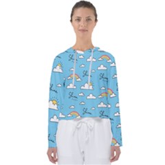 Seamless Pattern Vector Owl Cartoon With Bugs Women s Slouchy Sweat by Apen
