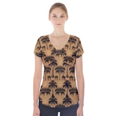 Cat Jigsaw Puzzle Short Sleeve Front Detail Top by Jatiart