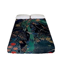 Vintage Peacock Feather Fitted Sheet (full/ Double Size) by Jatiart