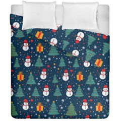 Snow Snowman Tree Christmas Tree Duvet Cover Double Side (california King Size) by Ravend