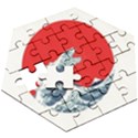 The Great Wave Of Kaiju Wooden Puzzle Hexagon View3