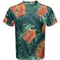 Green Tropical Leaves Men s Cotton T-Shirt View1