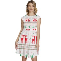 Christmas Cap Sleeve High Waist Dress by saad11