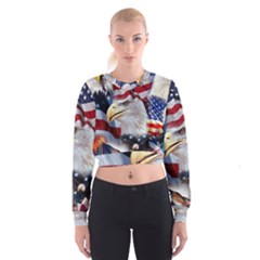 United States Of America Images Independence Day Cropped Sweatshirt by Ket1n9