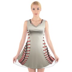 Baseball V-neck Sleeveless Dress by Ket1n9