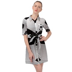 Soccer Ball Belted Shirt Dress by Ket1n9