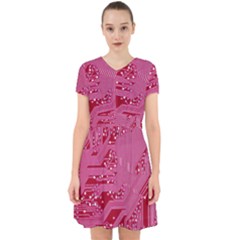 Pink Circuit Pattern Adorable In Chiffon Dress by Ket1n9