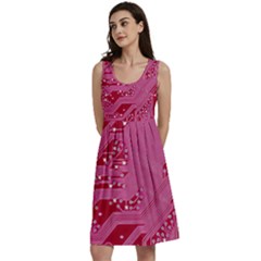 Pink Circuit Pattern Classic Skater Dress by Ket1n9