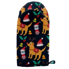 Funny Christmas Pattern Background Microwave Oven Glove by Ket1n9