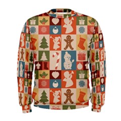 Cute Christmas Seamless Pattern Vector  - Men s Sweatshirt by Ket1n9