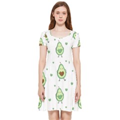 Cute Seamless Pattern With Avocado Lovers Inside Out Cap Sleeve Dress by Ket1n9