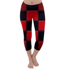 Black And Red Backgrounds- Capri Winter Leggings  by Hannah976