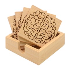Brain Mind Psychology Idea Drawing Bamboo Coaster Set by Ndabl3x