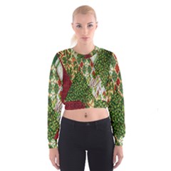 Christmas Quilt Background Cropped Sweatshirt by Ndabl3x