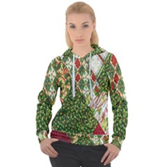 Christmas Quilt Background Women s Overhead Hoodie by Ndabl3x