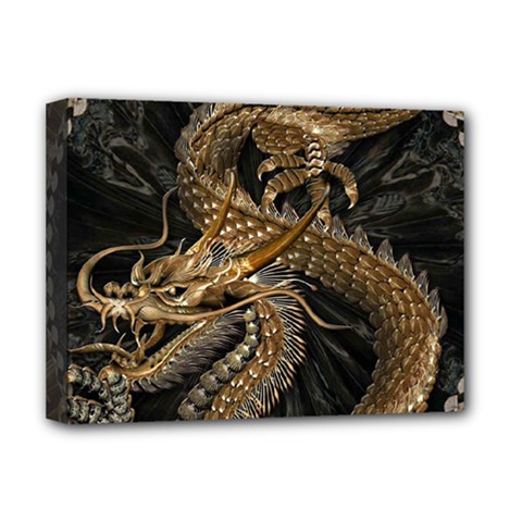 Fantasy Dragon Pentagram Deluxe Canvas 16  X 12  (stretched)  by Maspions