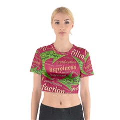 Fulfillment Satisfaction Happiness Cotton Crop Top by Paksenen