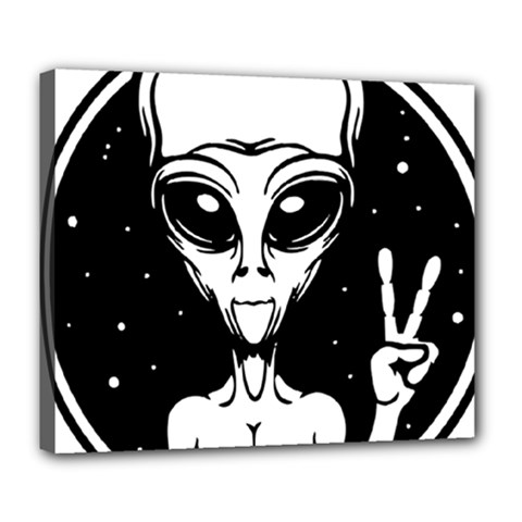 Alien Ufo Deluxe Canvas 24  X 20  (stretched) by Bedest