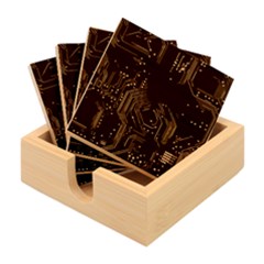Circuits Circuit Board Green Technology Bamboo Coaster Set by Ndabl3x