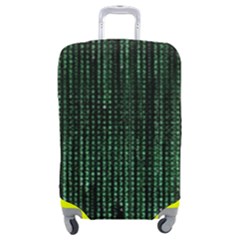 Green Matrix Code Illustration Digital Art Portrait Display Luggage Cover (medium) by Cendanart