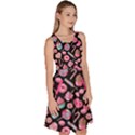 Black Yummy Colorful Sweet Lollipop Candy Macaroon Cupcake Donut Seamless Knee Length Skater Dress With Pockets  View3